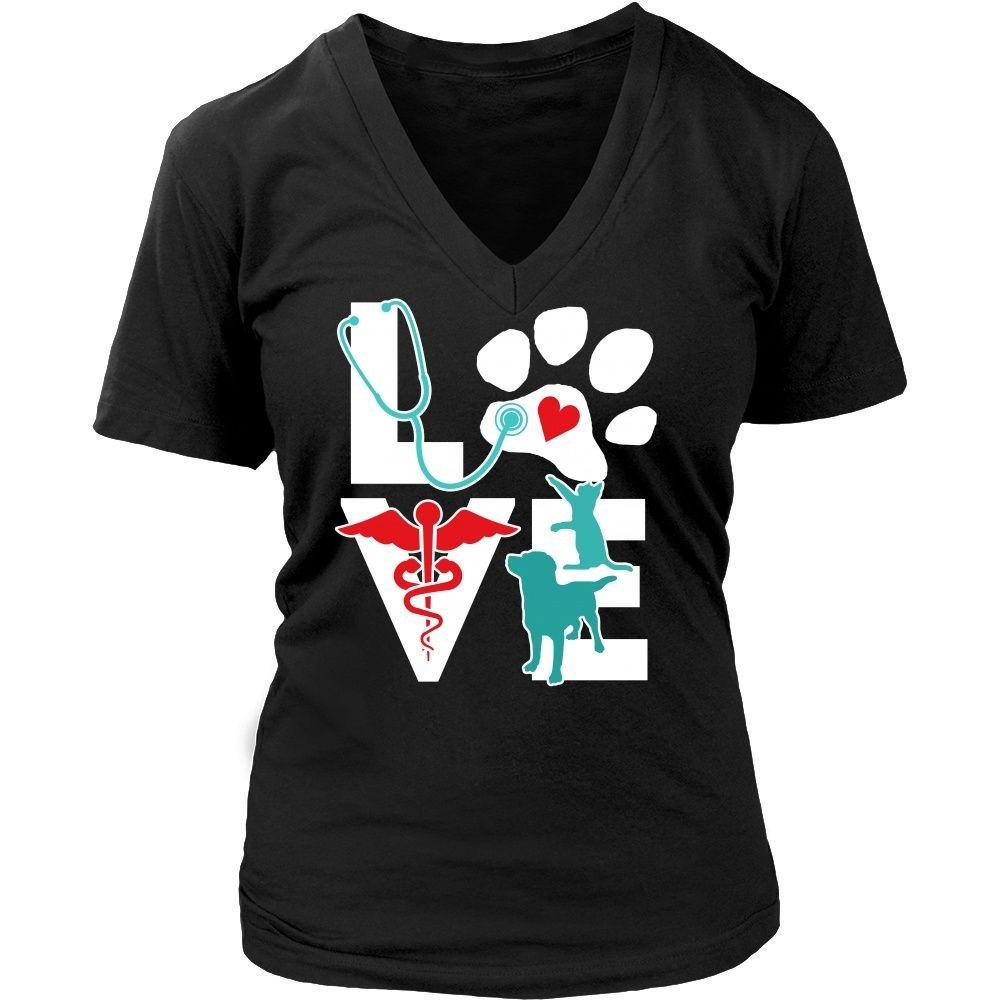 Veterinary T Shirt - Veterinarian Love Cat and Dog-T-shirt-Teelime | shirts-hoodies-mugs