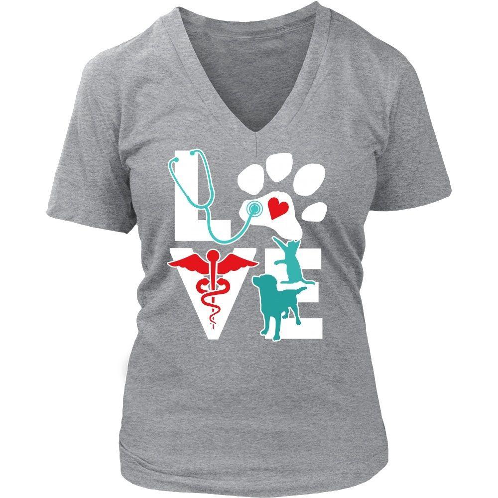 Veterinary T Shirt - Veterinarian Love Cat and Dog-T-shirt-Teelime | shirts-hoodies-mugs