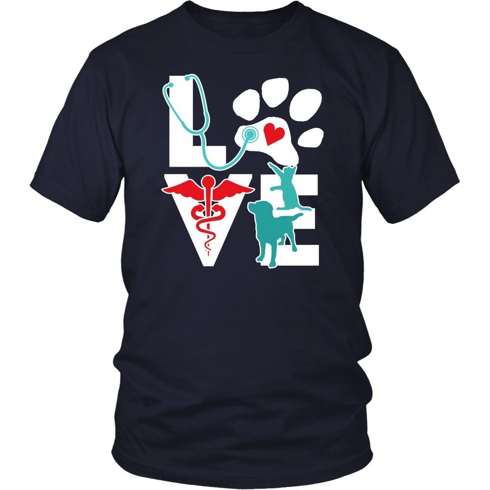 Veterinary T Shirt - Veterinarian Love Cat and Dog