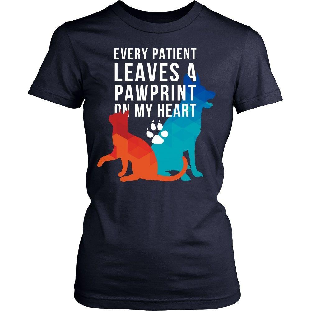 Veterinary T Shirts and Hoodies - Every patient leaves a pawprint on my heart-T-shirt-Teelime | shirts-hoodies-mugs