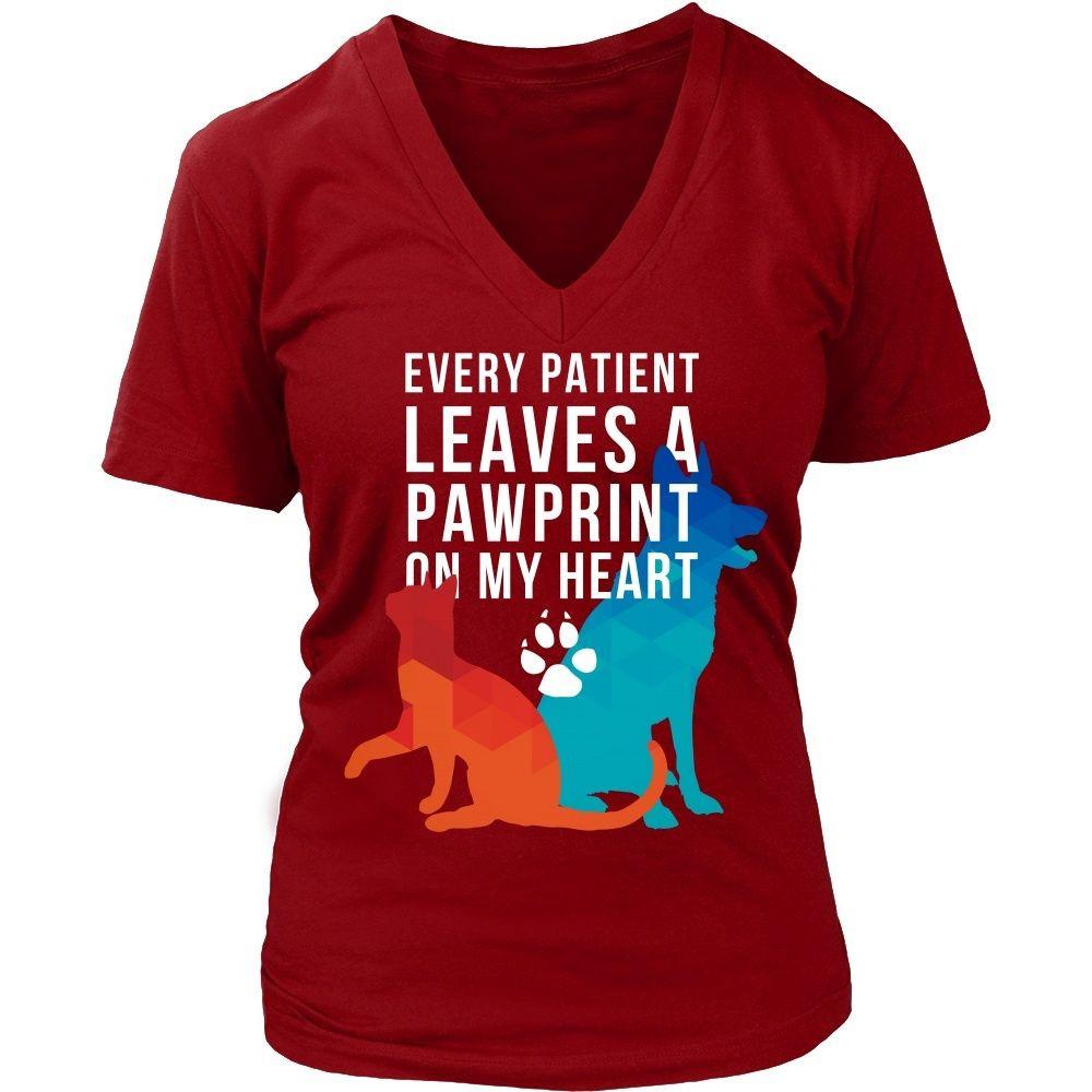 Veterinary T Shirts and Hoodies - Every patient leaves a pawprint on my heart-T-shirt-Teelime | shirts-hoodies-mugs