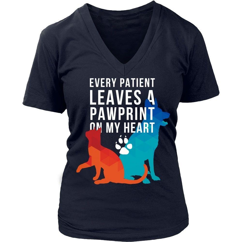 Veterinary T Shirts and Hoodies - Every patient leaves a pawprint on my heart-T-shirt-Teelime | shirts-hoodies-mugs