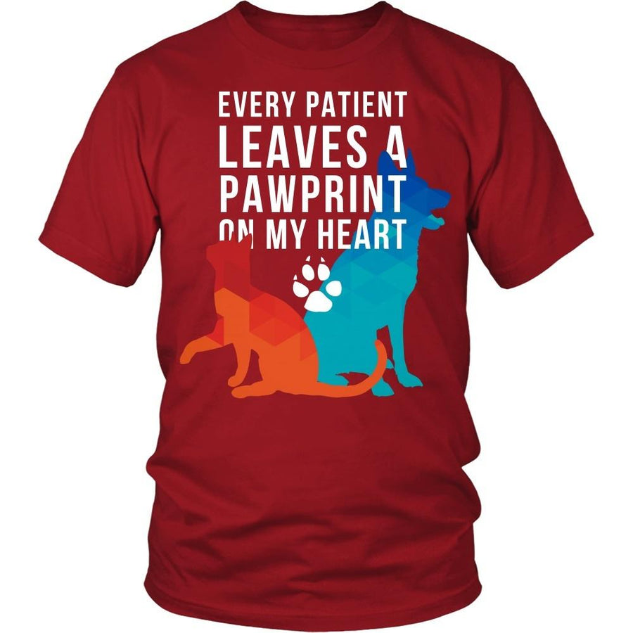 Veterinary T Shirts and Hoodies - Every patient leaves a pawprint on my heart