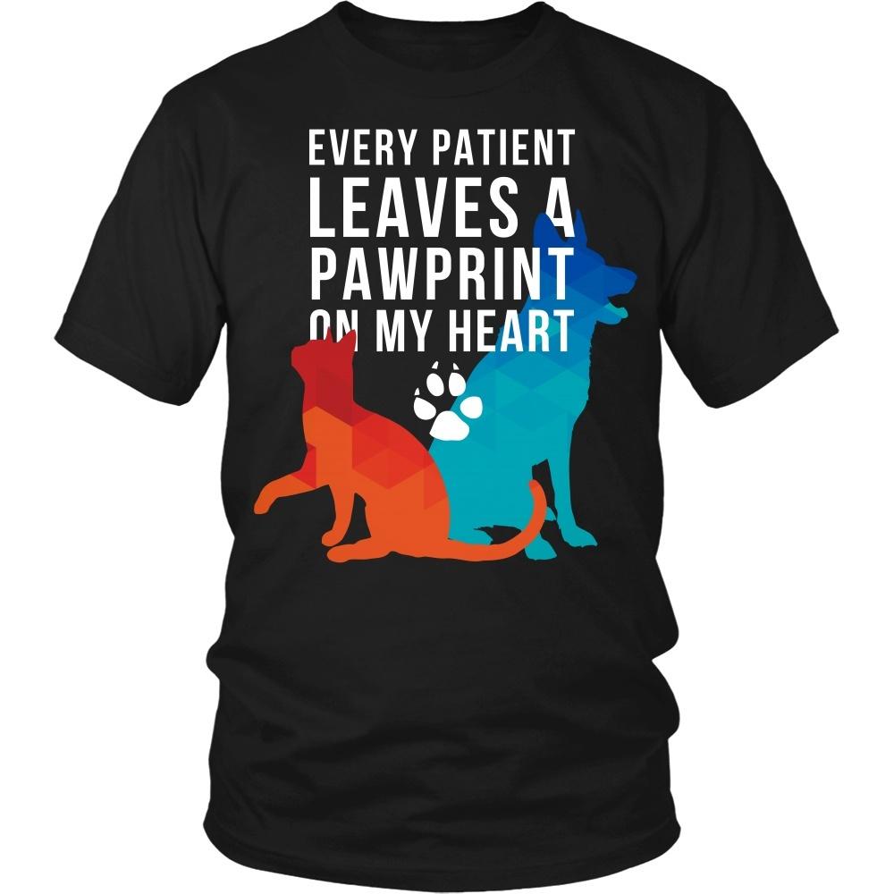 Veterinary T Shirts and Hoodies - Every patient leaves a pawprint on my heart-T-shirt-Teelime | shirts-hoodies-mugs