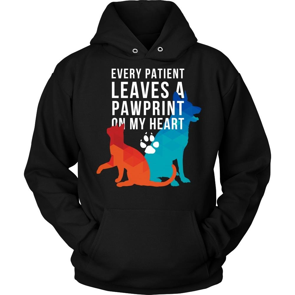 Veterinary T Shirts and Hoodies - Every patient leaves a pawprint on my heart-T-shirt-Teelime | shirts-hoodies-mugs