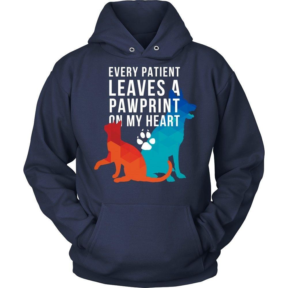 Veterinary T Shirts and Hoodies - Every patient leaves a pawprint on my heart-T-shirt-Teelime | shirts-hoodies-mugs