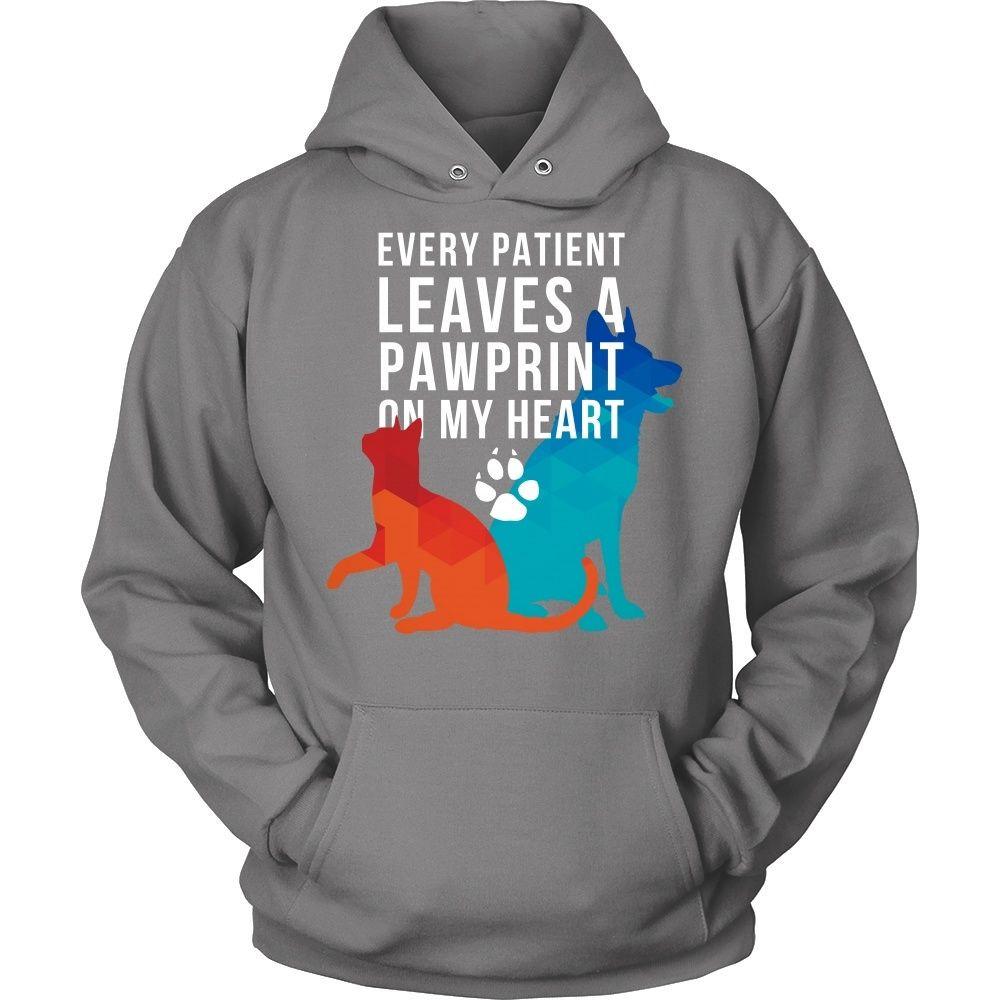 Veterinary T Shirts and Hoodies - Every patient leaves a pawprint on my heart-T-shirt-Teelime | shirts-hoodies-mugs