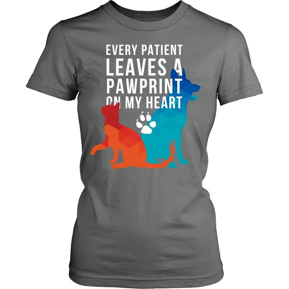 Veterinary T Shirts and Hoodies - Every patient leaves a pawprint on my heart-T-shirt-Teelime | shirts-hoodies-mugs