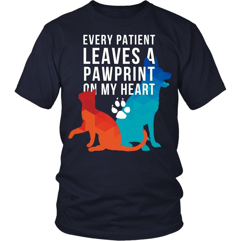 Veterinary T Shirts and Hoodies - Every patient leaves a pawprint on my heart-T-shirt-Teelime | shirts-hoodies-mugs