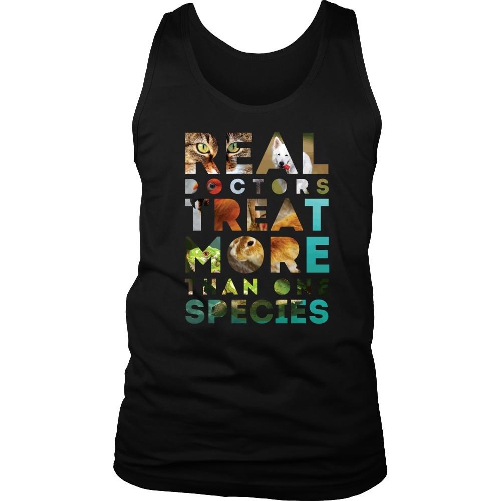 Veterinary Tank Top - Real Doctors treat more than one species-T-shirt-Teelime | shirts-hoodies-mugs
