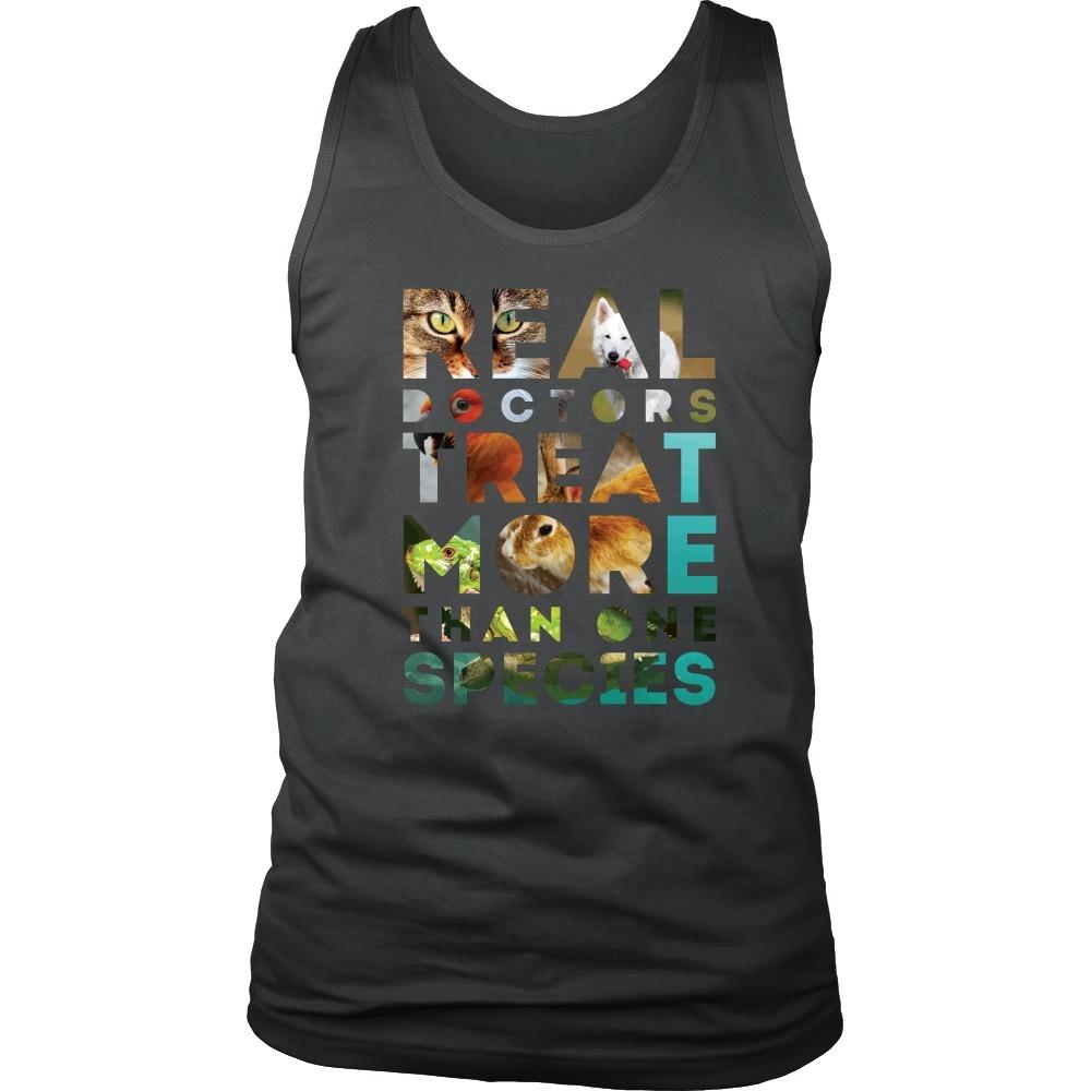 Veterinary Tank Top - Real Doctors treat more than one species-T-shirt-Teelime | shirts-hoodies-mugs