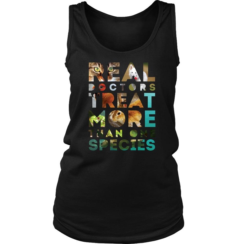 Veterinary Tank Top - Real Doctors treat more than one species-T-shirt-Teelime | shirts-hoodies-mugs