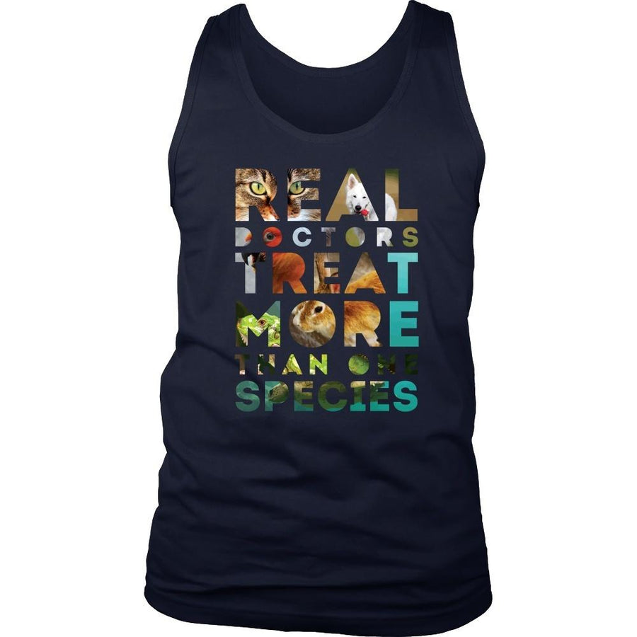 Veterinary Tank Top - Real Doctors treat more than one species-T-shirt-Teelime | shirts-hoodies-mugs