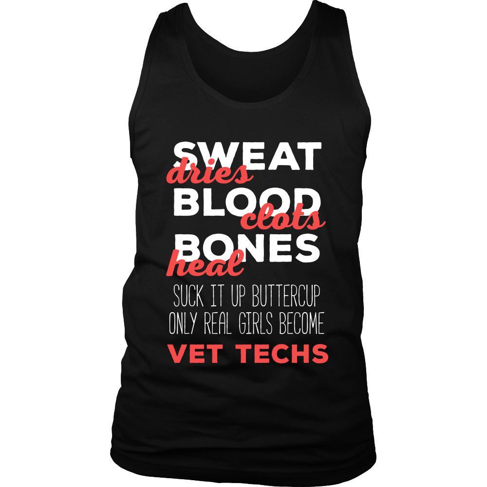 Veterinary Tank Top - Suck it up Buttercup Only Real Girls Become Vet Techs-T-shirt-Teelime | shirts-hoodies-mugs