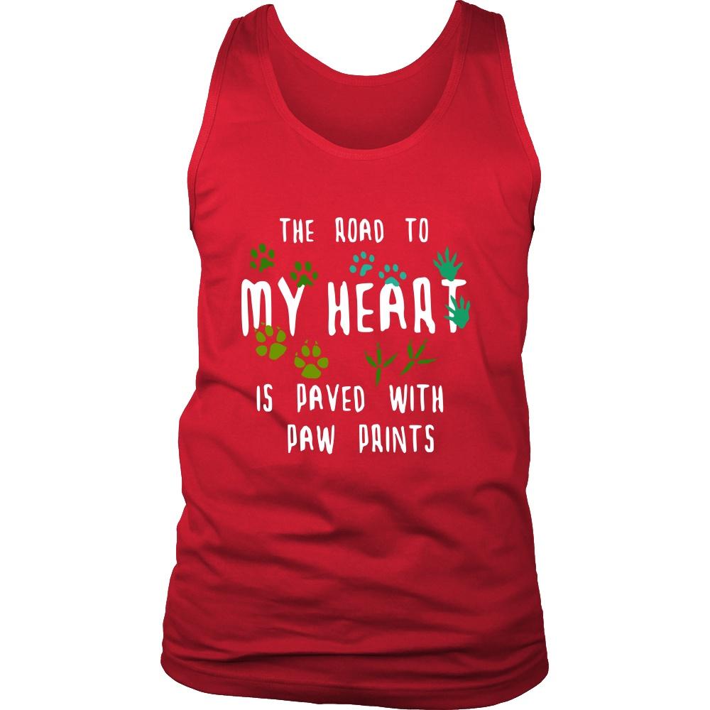Veterinary Tank Top - The road to my heart is paved with paw prints-T-shirt-Teelime | shirts-hoodies-mugs