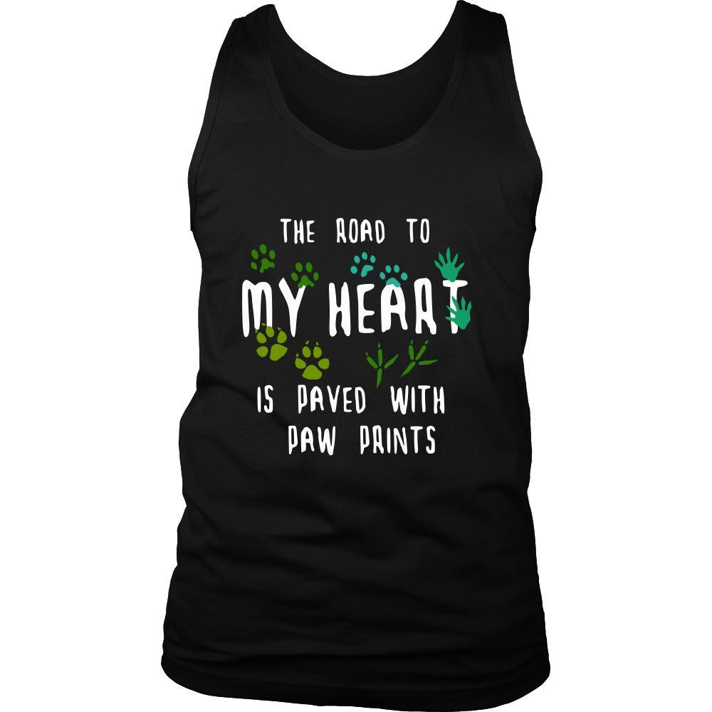 Veterinary Tank Top - The road to my heart is paved with paw prints-T-shirt-Teelime | shirts-hoodies-mugs
