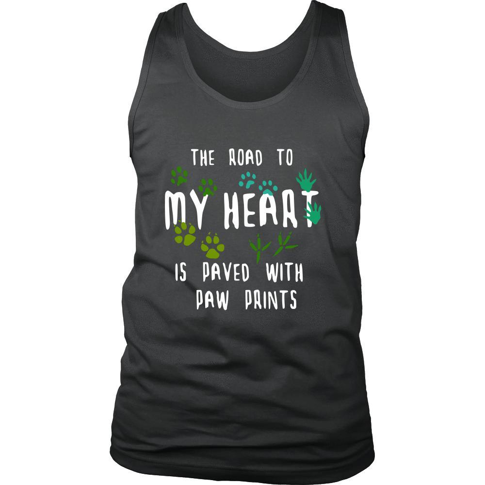 Veterinary Tank Top - The road to my heart is paved with paw prints-T-shirt-Teelime | shirts-hoodies-mugs