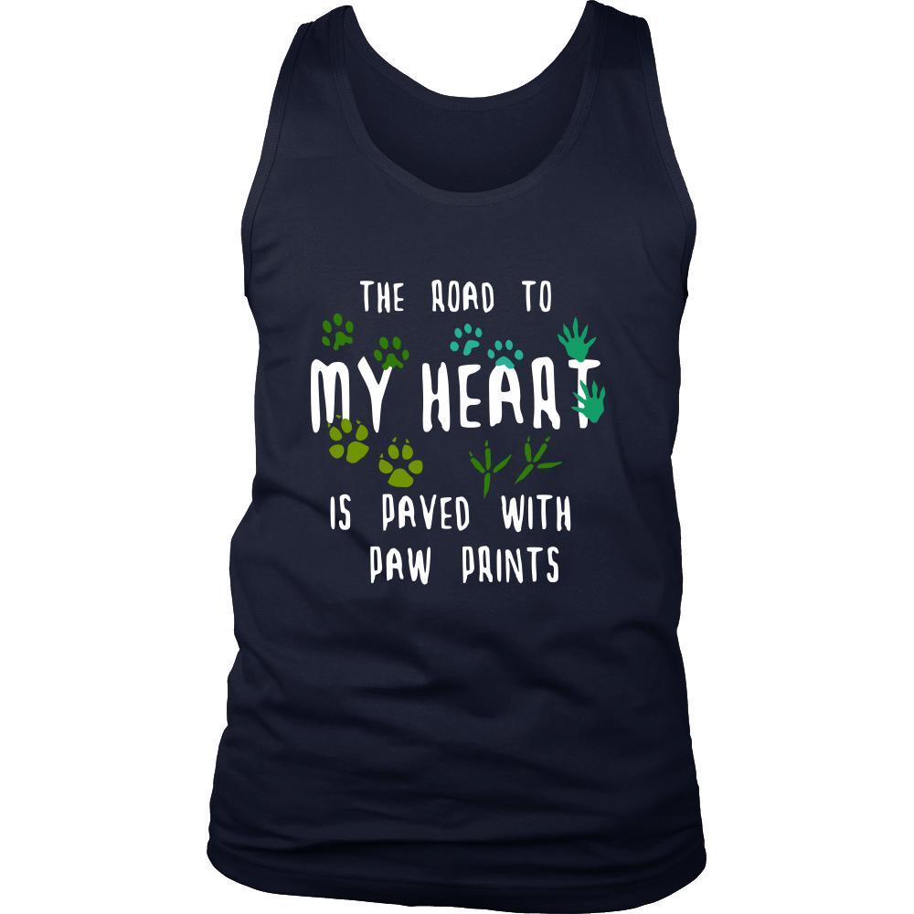 Veterinary Tank Top - The road to my heart is paved with paw prints-T-shirt-Teelime | shirts-hoodies-mugs