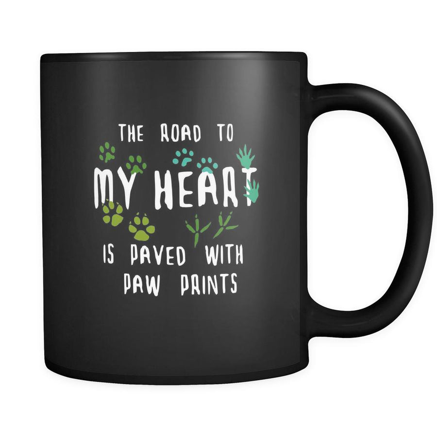 Veterinary The road to my heart is paved with paw prints 11oz Black Mug-Drinkware-Teelime | shirts-hoodies-mugs