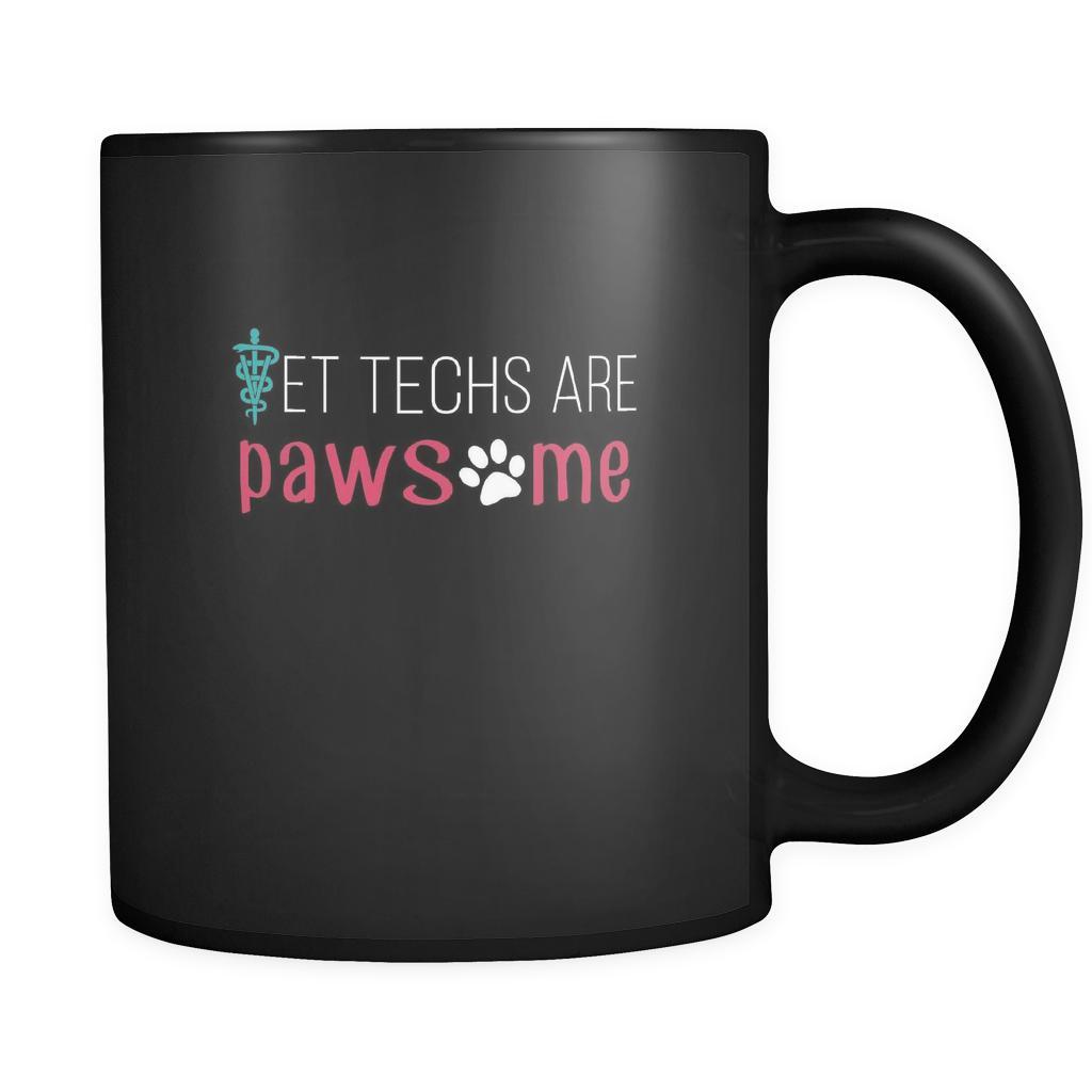 Veterinary Vet techs are pawsome 11oz Black Mug-Drinkware-Teelime | shirts-hoodies-mugs