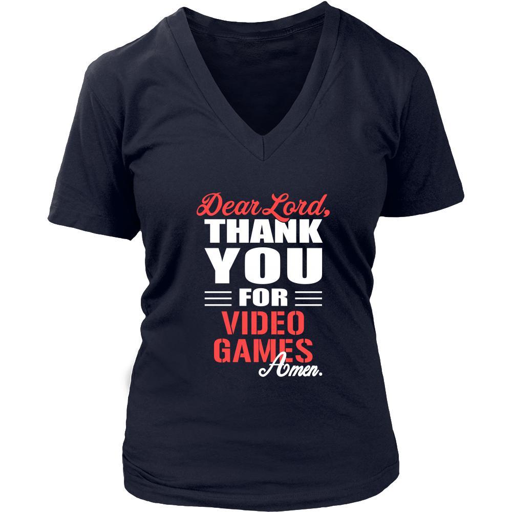 Video Game Shirt - Dear Lord, thank you for Video Game Amen- Hobby-T-shirt-Teelime | shirts-hoodies-mugs