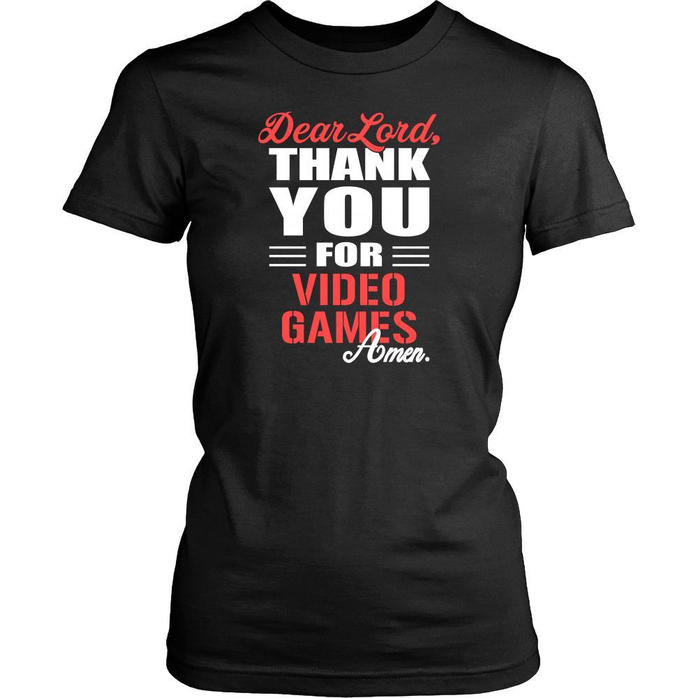 Video Game Shirt - Dear Lord, thank you for Video Game Amen- Hobby-T-shirt-Teelime | shirts-hoodies-mugs