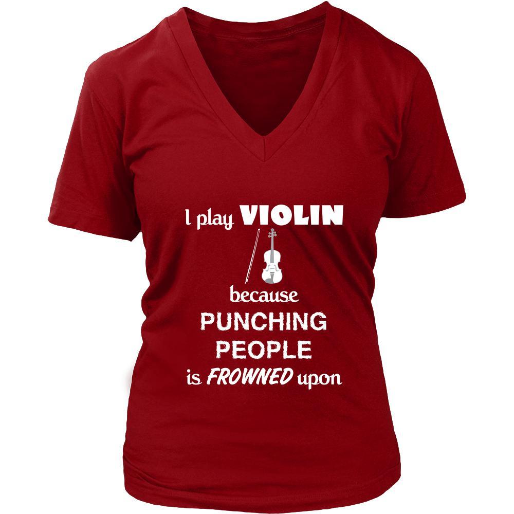 Violin - I play Violin because punching people is frowned upon - Music Instrument Shirt-T-shirt-Teelime | shirts-hoodies-mugs