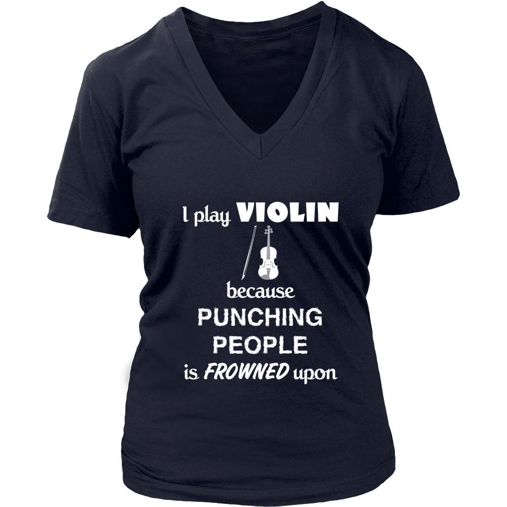 Violin - I play Violin because punching people is frowned upon - Music Instrument Shirt-T-shirt-Teelime | shirts-hoodies-mugs