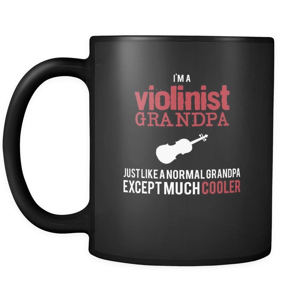 Violin I'm a violinist grandpa just like a normal grandpa except much cooler 11oz Black Mug-Drinkware-Teelime | shirts-hoodies-mugs
