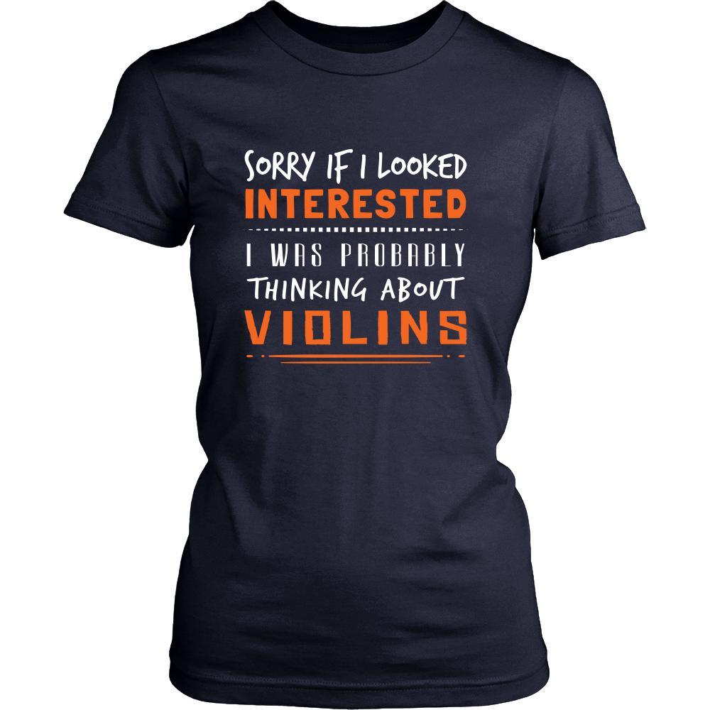 Violins Shirt - Sorry If I Looked Interested, I think about Violins - Music Instrument Gift-T-shirt-Teelime | shirts-hoodies-mugs