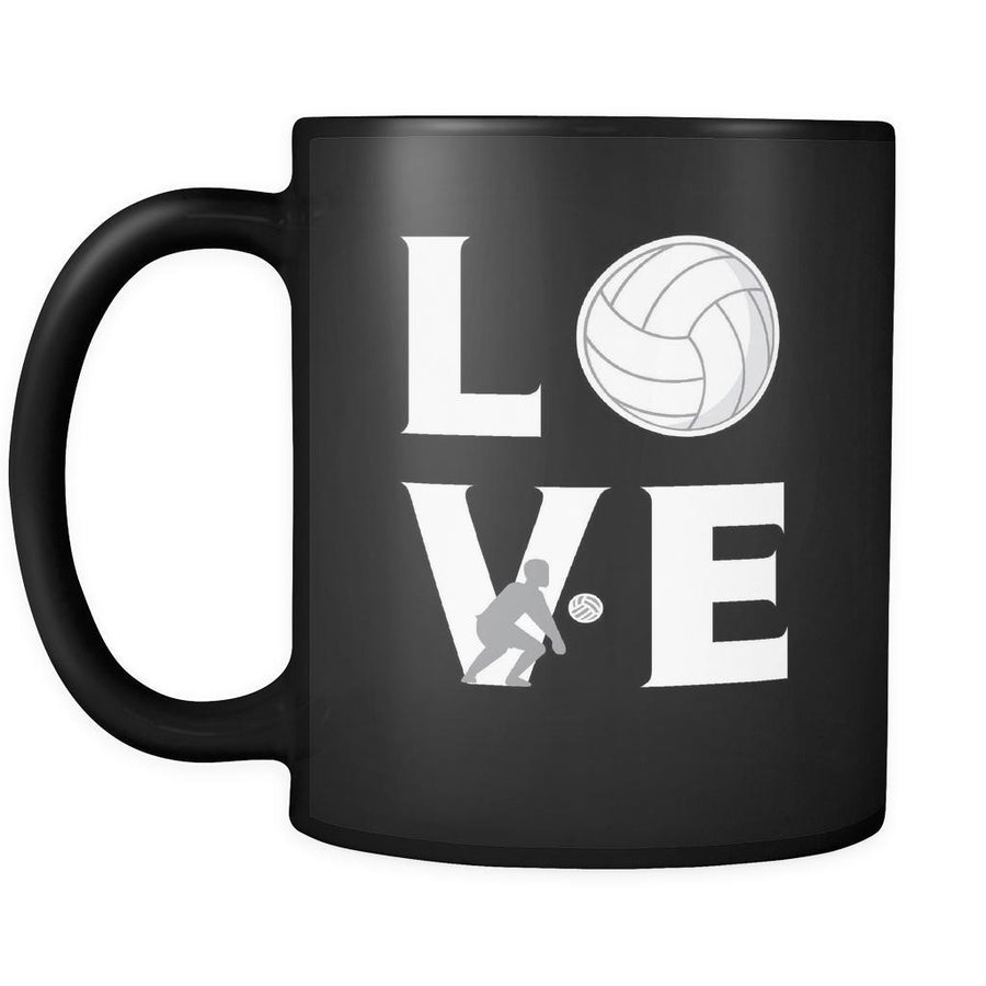 Volleyball - LOVE Volleyball - 11oz Black Mug-Drinkware-Teelime | shirts-hoodies-mugs