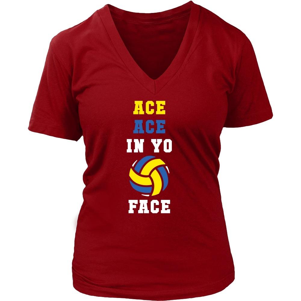 Volleyball T Shirt - Ace ace in yo face-T-shirt-Teelime | shirts-hoodies-mugs