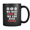 Volleyball We bust ours so we can kick yours 11oz Black Mug-Drinkware-Teelime | shirts-hoodies-mugs