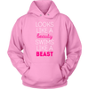 Swimming T Shirt - Looks like a beauty swims like a beast, Neon Pink-T-shirt-Teelime | shirts-hoodies-mugs