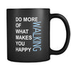 Walking Cup - Do more of what makes you happy Walking Hobby Gift, 11 oz Black Mug-Drinkware-Teelime | shirts-hoodies-mugs