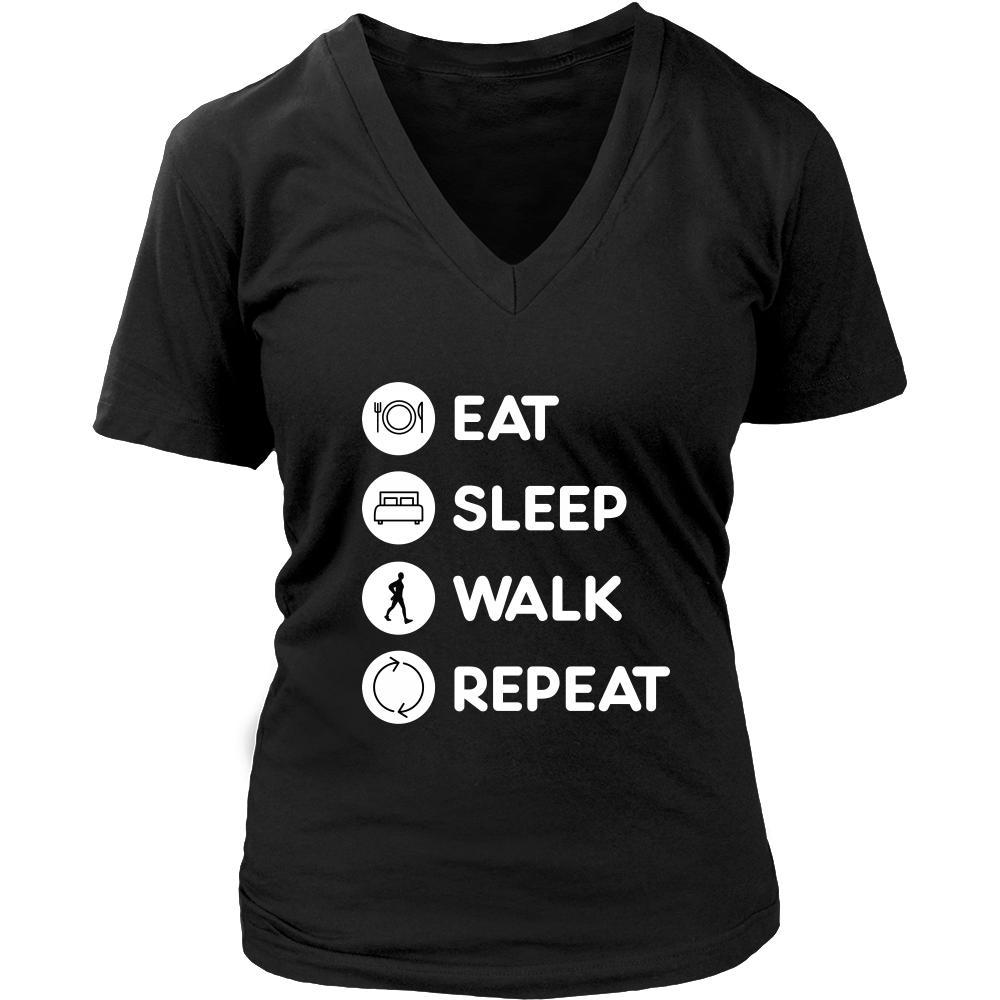 Walking - Eat Sleep Walk Repeat - Walker Hobby Shirt-T-shirt-Teelime | shirts-hoodies-mugs