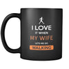 Walking - I love it when my wife lets me go Walking - 11oz Black Mug-Drinkware-Teelime | shirts-hoodies-mugs