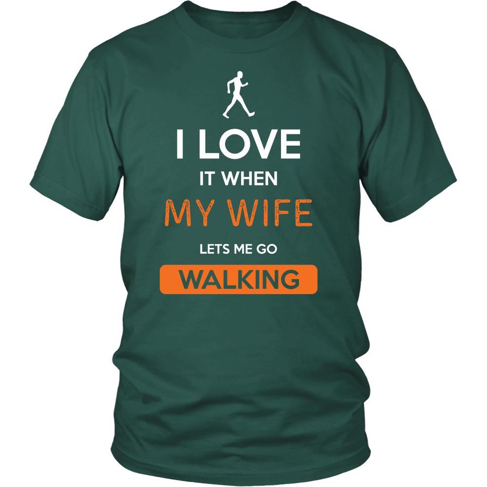 Walking Shirt - I love it when my wife lets me go Walking - Hobby Gift-T-shirt-Teelime | shirts-hoodies-mugs