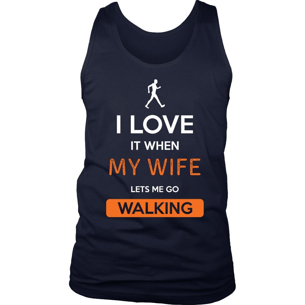 Walking Shirt - I love it when my wife lets me go Walking - Hobby Gift-T-shirt-Teelime | shirts-hoodies-mugs