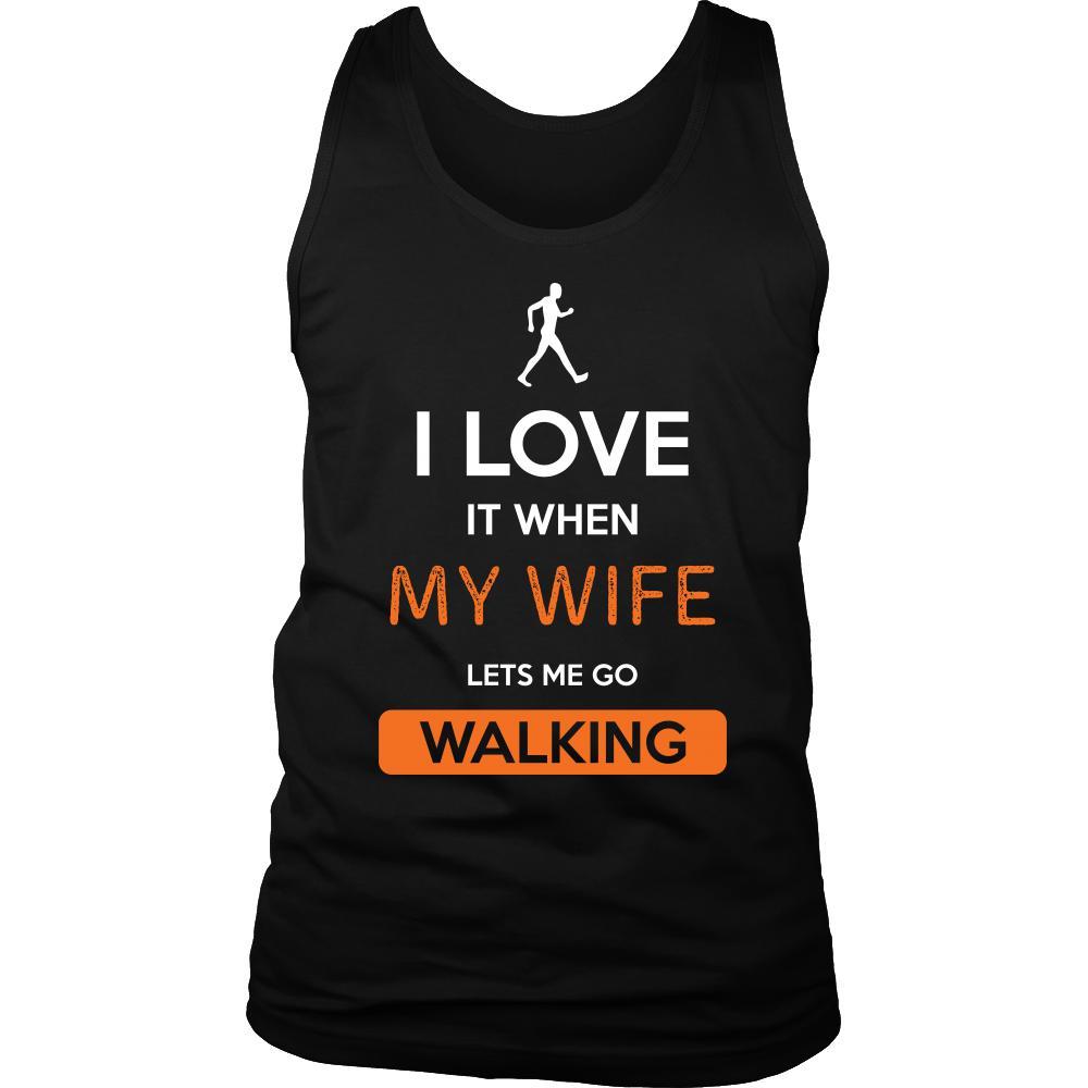 Walking Shirt - I love it when my wife lets me go Walking - Hobby Gift-T-shirt-Teelime | shirts-hoodies-mugs