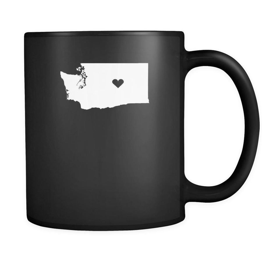 Washington Love Washington 11oz Black Mug-Drinkware-Teelime | shirts-hoodies-mugs