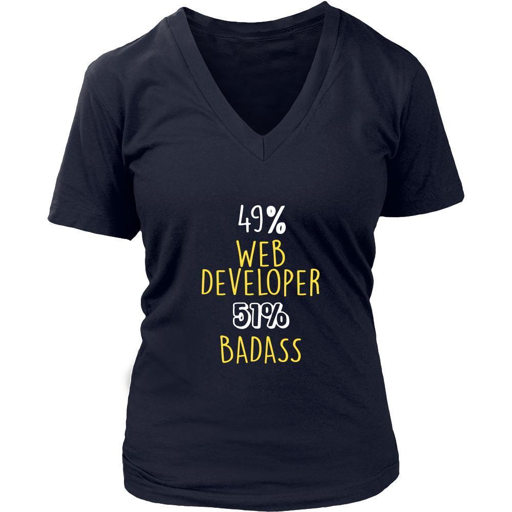 Web Developer Shirt - 49% Web Developer 51% Badass Profession-T-shirt-Teelime | shirts-hoodies-mugs