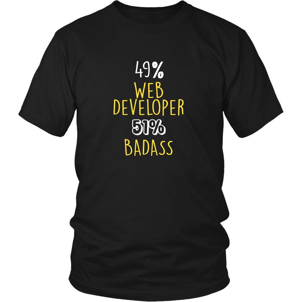 Web Developer Shirt - 49% Web Developer 51% Badass Profession-T-shirt-Teelime | shirts-hoodies-mugs