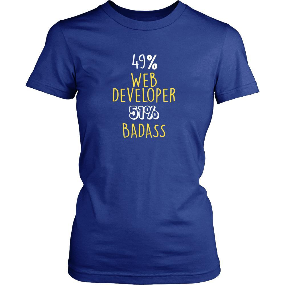 Web Developer Shirt - 49% Web Developer 51% Badass Profession-T-shirt-Teelime | shirts-hoodies-mugs