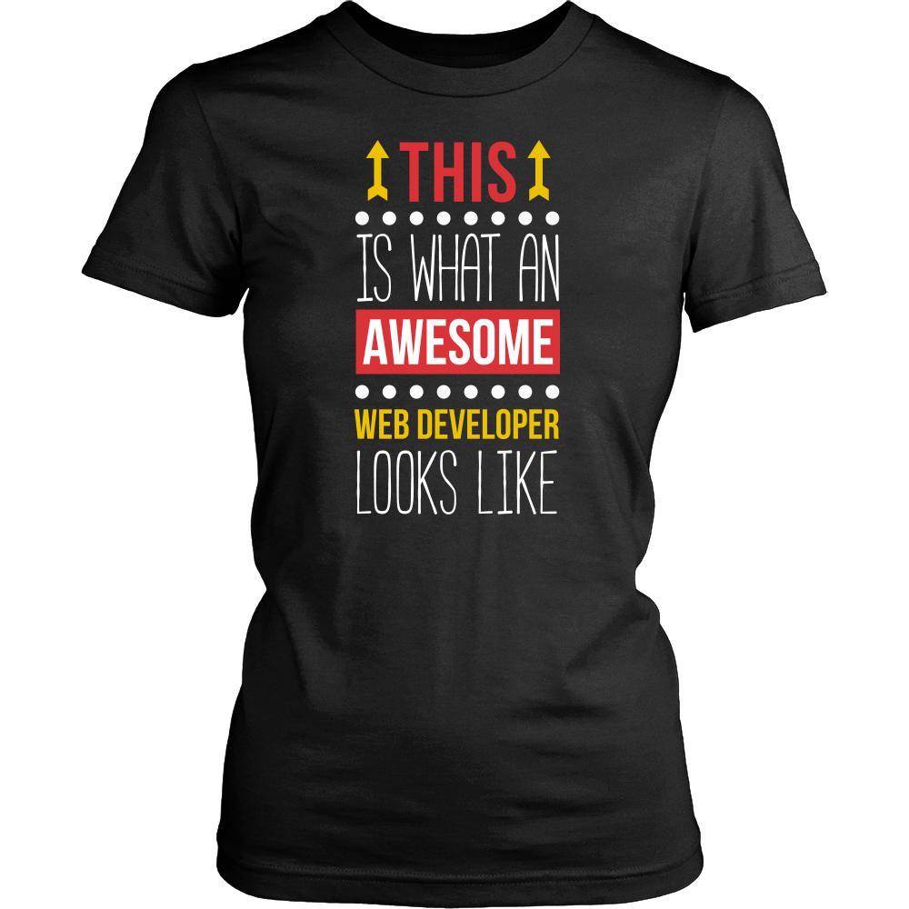 Web developer Shirt This is what an awesome Web developer looks like Profession Gift-T-shirt-Teelime | shirts-hoodies-mugs