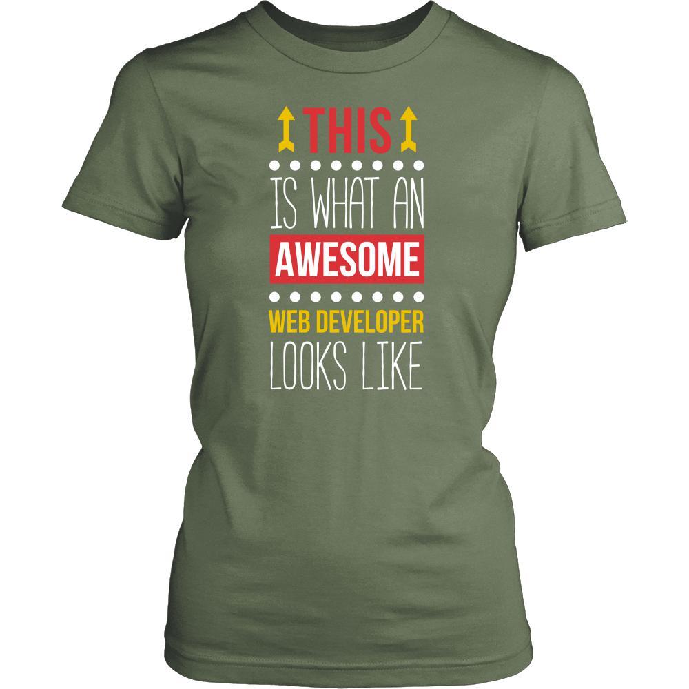 Web developer Shirt This is what an awesome Web developer looks like Profession Gift-T-shirt-Teelime | shirts-hoodies-mugs