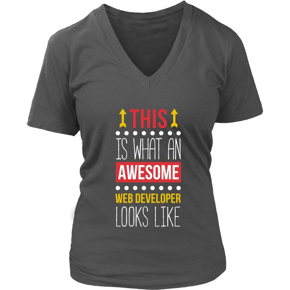 Web developer Shirt This is what an awesome Web developer looks like Profession Gift-T-shirt-Teelime | shirts-hoodies-mugs