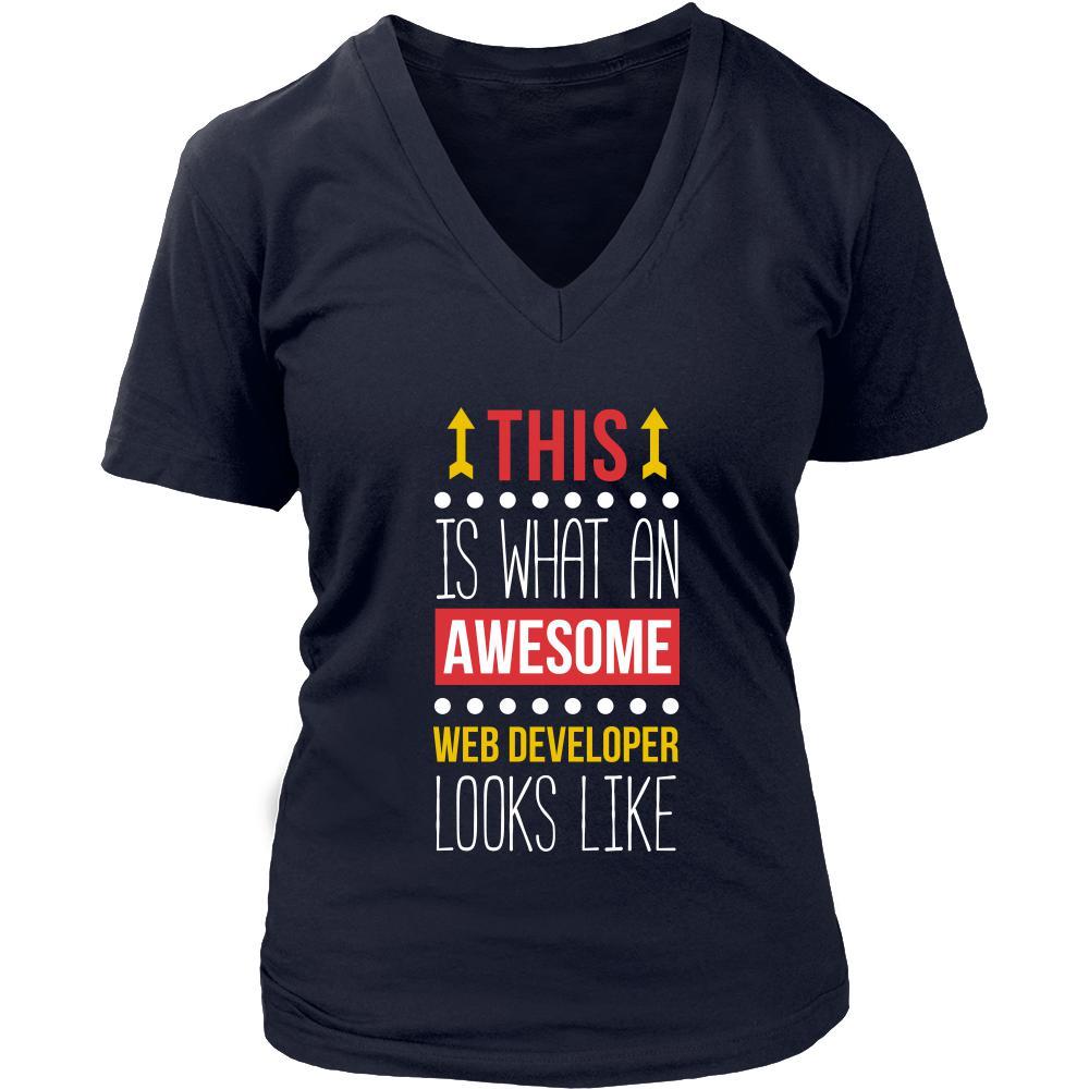 Web developer Shirt This is what an awesome Web developer looks like Profession Gift-T-shirt-Teelime | shirts-hoodies-mugs