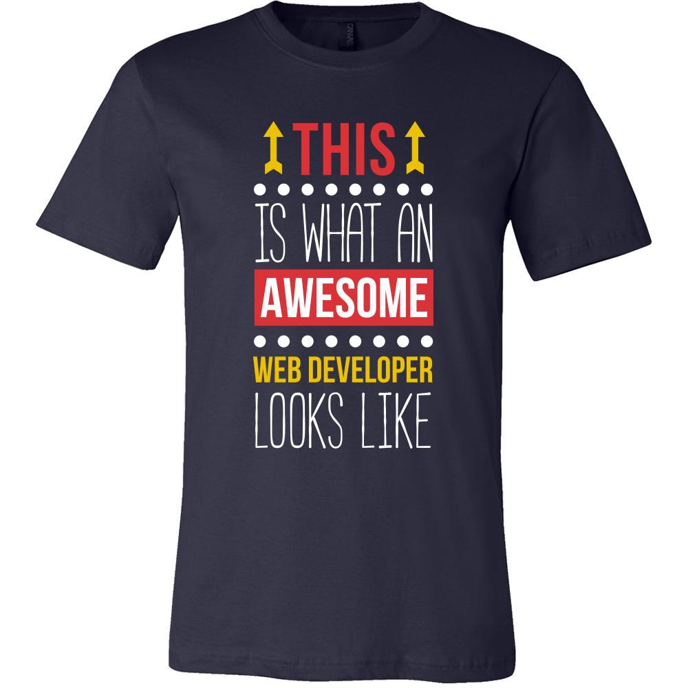 Web developer Shirt This is what an awesome Web developer looks like Profession Gift-T-shirt-Teelime | shirts-hoodies-mugs