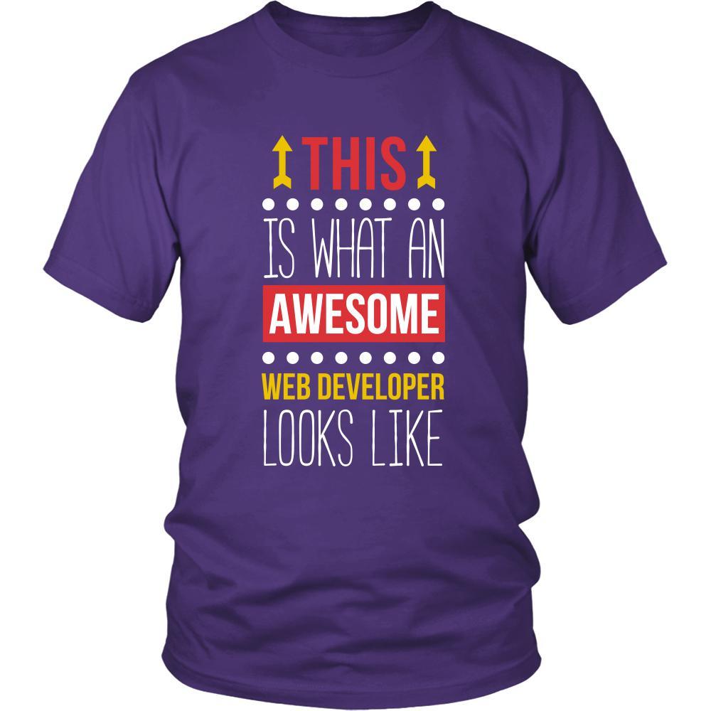 Web developer Shirt This is what an awesome Web developer looks like Profession Gift-T-shirt-Teelime | shirts-hoodies-mugs